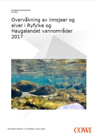 - Fylkesmannen i Rogaland Overvåkingsmidler øremerket Haugalandet vannområde 2018 (213 063,-) Lønns- og driftskostnader for koordinatorstillingen inngår ikke i prosjektregnskapet.