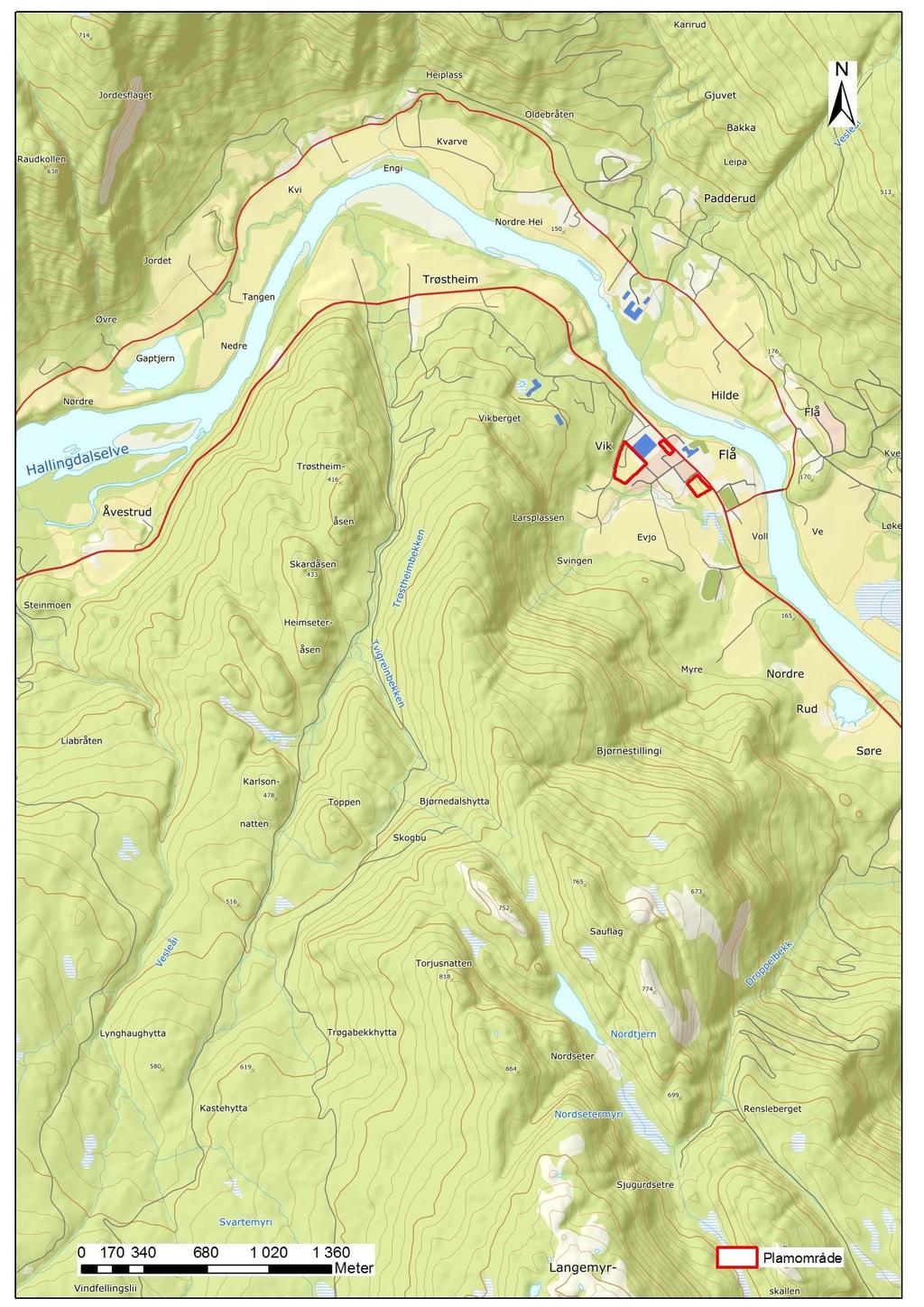 Figur 1: Oversiktskart med planområde