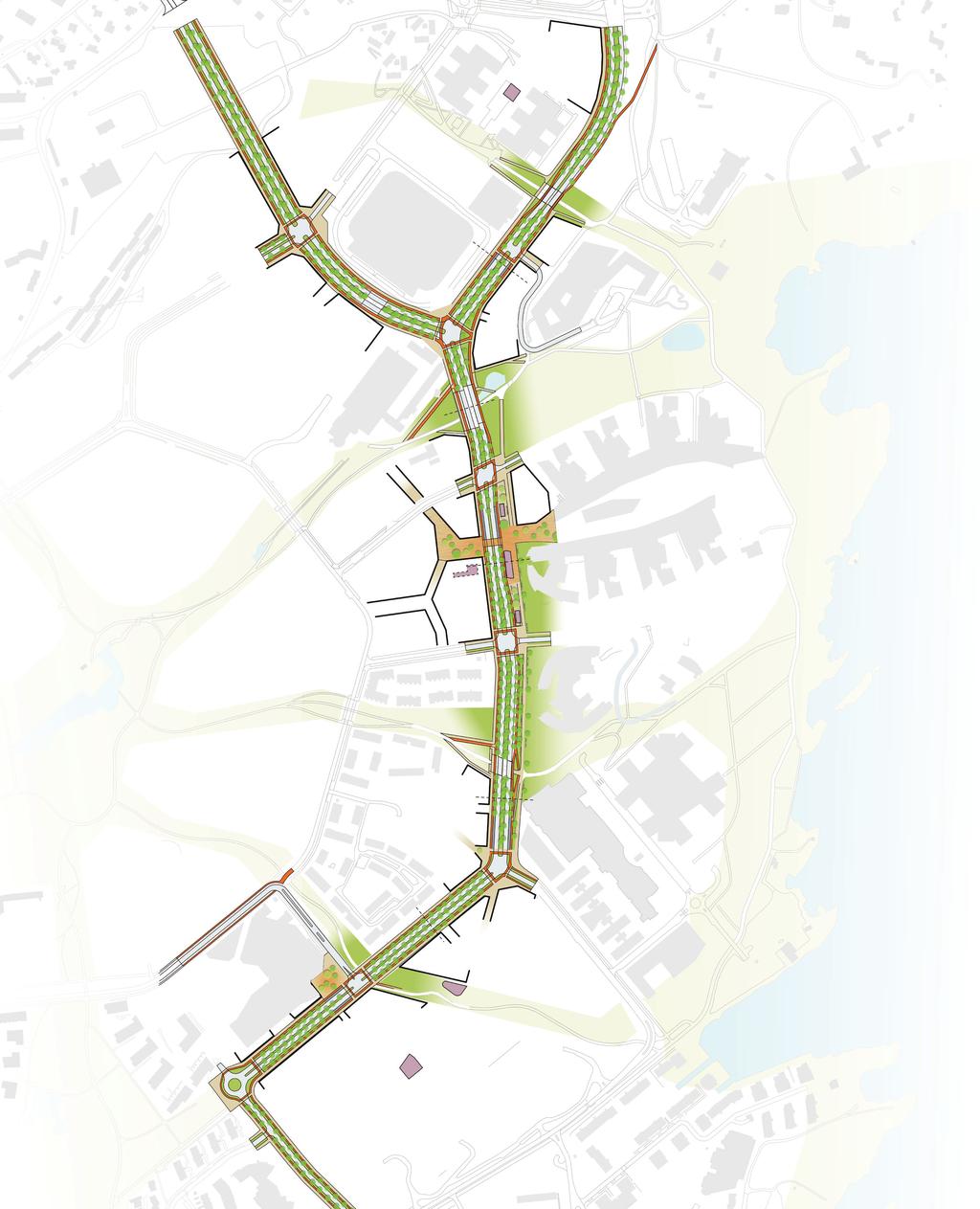Kapasitet veinettet Forslag til veisystem i revisjon av kommunedelplanen innebærer at det blir redusert antall felt for privatbiler på Snarøyveien.