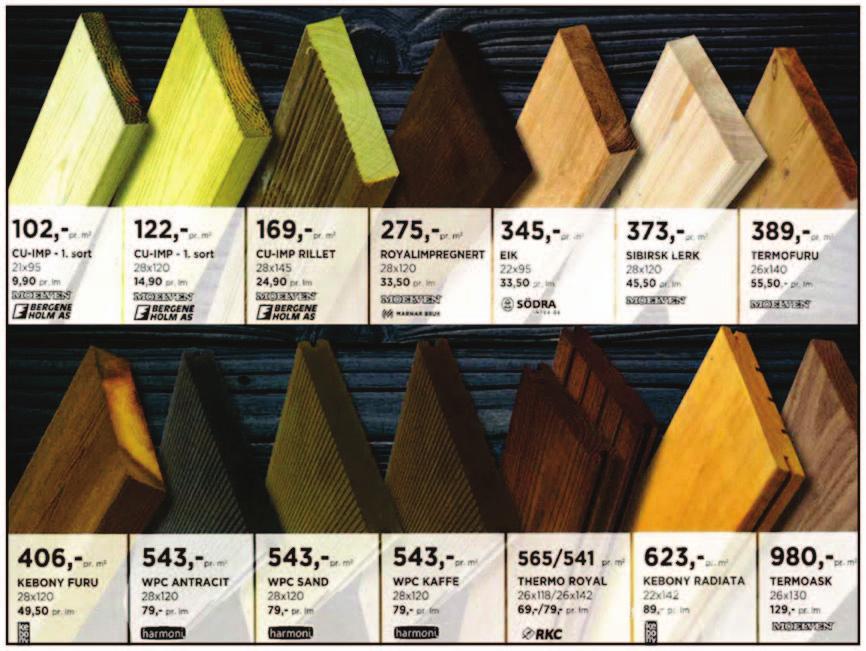 TERRASSER - prisforskjeller - bildet bare for prissammenligning - ikke absolutte verdier WPC wood plastic