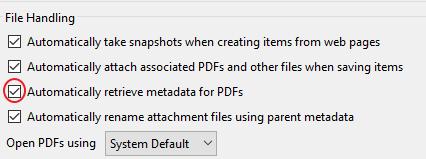 Legge til referanse gjennom en PDF-fil Dersom du har en tidsskriftartikkel i PDF-format, kan Zotero hente ut bibliografisk informasjon fra filen hvis du legger den inn i biblioteket ditt.