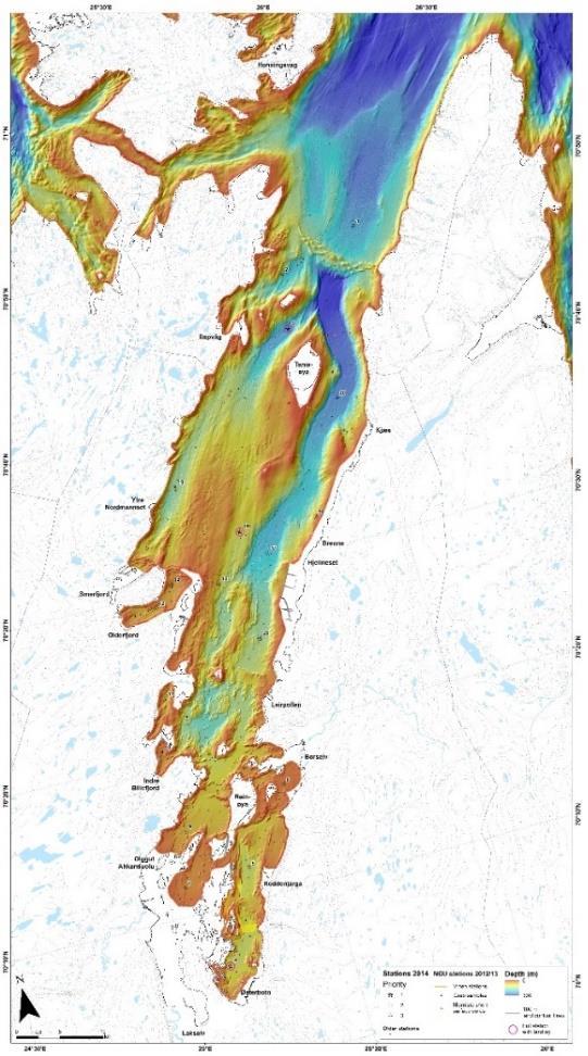 Røde punkter angir plassering av godkjente lokaliteter for å drive akvakultur med ulike arter. Kart fra Fiskeridirektoratets karttjeneste (https://kart.fiskeridir.