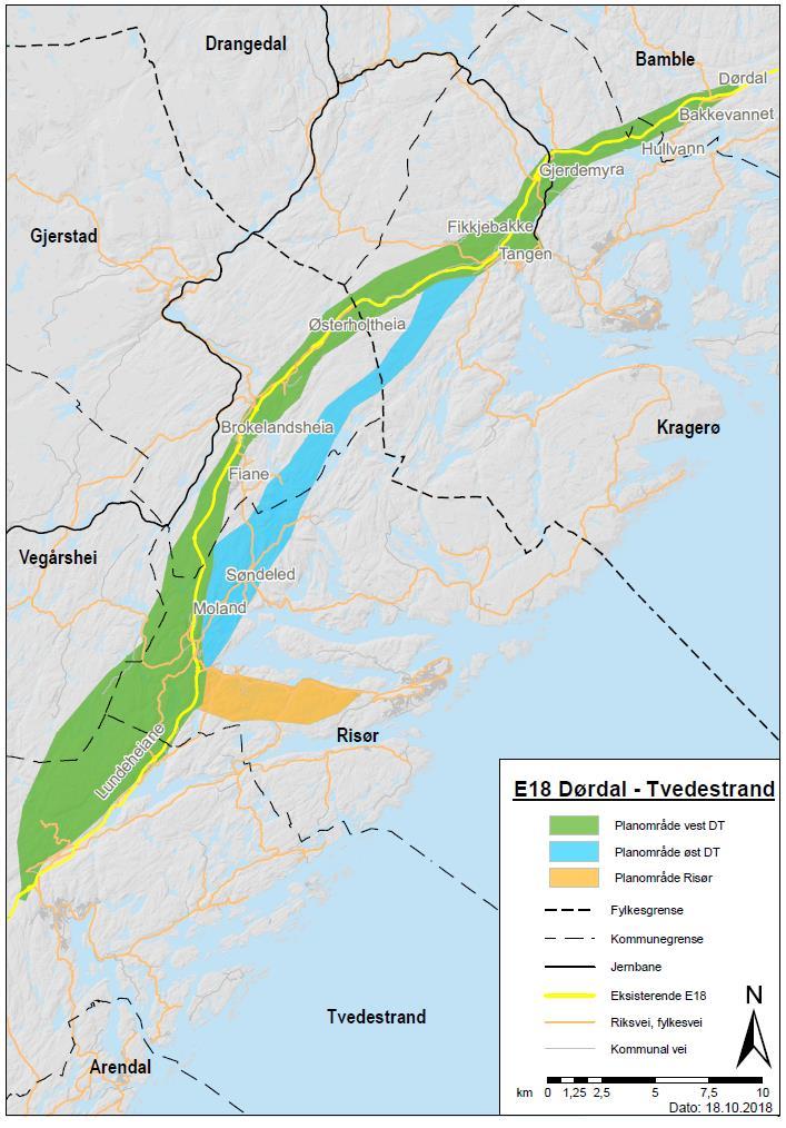 Anbefalt planområde Dørdal Tvedestrand: Figur