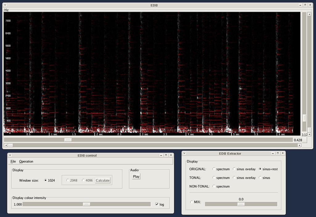 Program for lydbehandling EDB - elektroakustisk databehandling EDB gjør multiskalar analyse av innspilt lyd, og separasjon av
