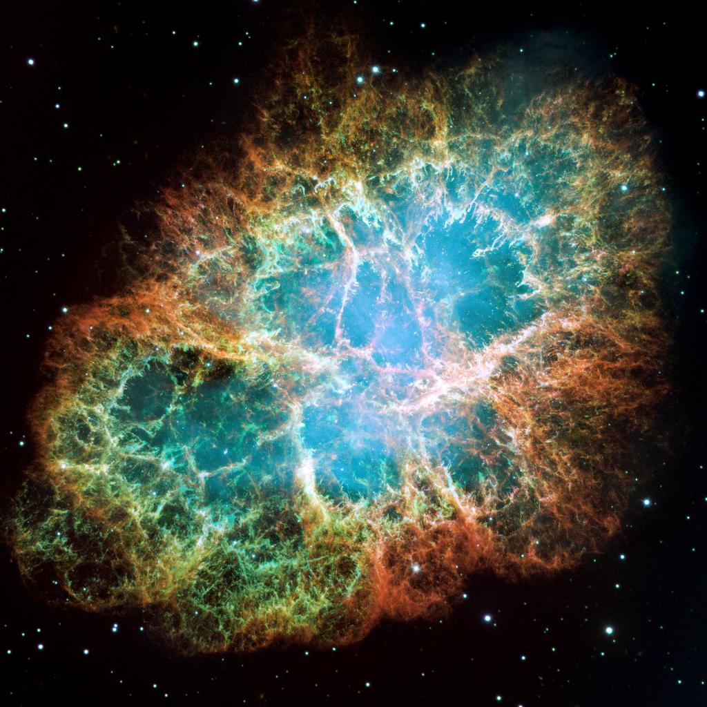 Krabbetåken er rest etter en supernova av