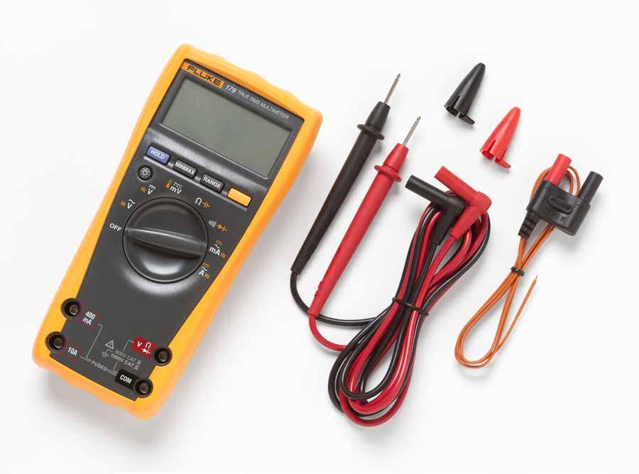 Bestillingsinformasjon Fluke 179 digitalt multimeter med sann RMS Fluke 177 digitalt multimeter med sann RMS Fluke 175 digitalt multimeter med sann RMS Inkludert tilbehør montert 9 V-batteri TL75