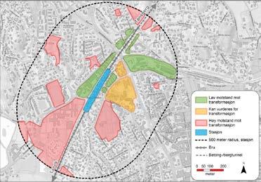 Utbyggingspotensialet kan gi 4400 nye bosatte og 3000 arbeidsplasser i gangavstand