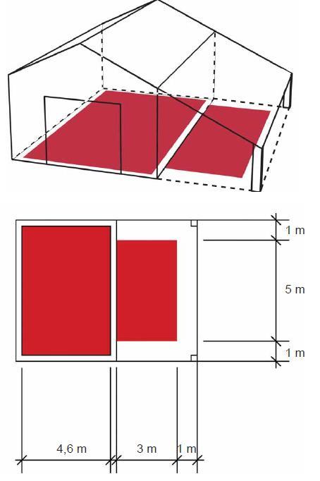 de to veilederne. Etter 2007-utgaven skal bruksarealet for den overdekte "terrassen" være 3,0 m x 5,0 m = 15,0 m 2.