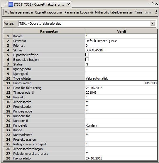 Kontroller at fakturaforslaget ser OK ut ved å gå til PDF-filen(e) i «Ajourhold rapportbestilling».