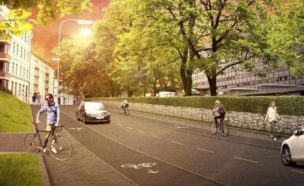 2 Forslag til piloter og case 2.1 Envegsregulert sykkelveg- «dansk cykelsti» Mange forslagstillere har etterspurt muligheten for å bygge envegsregulert sykkelveg, i Danmark kalt «dansk cykelsti».