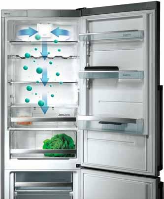 KJØL OG FRYS 63 IonAir Avansert teknologi i Gorenje kjøleskap etterligner det naturlige mikroklimaet for å sørge for at maten holder seg frisk lenger.
