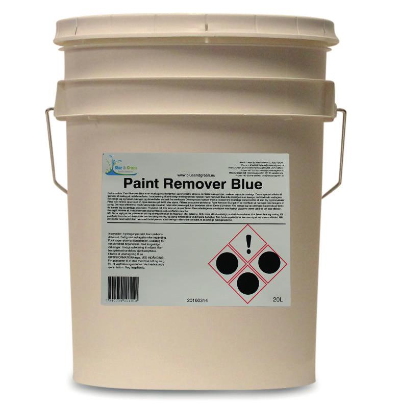 Paint Remover Blue Vannbasert malings fjerner i gele for metalloverflater Paint Remover Blue brukes til å fjerne de fleste typer maling- og lakk fra metalloverflater Svært effektivt maling- og