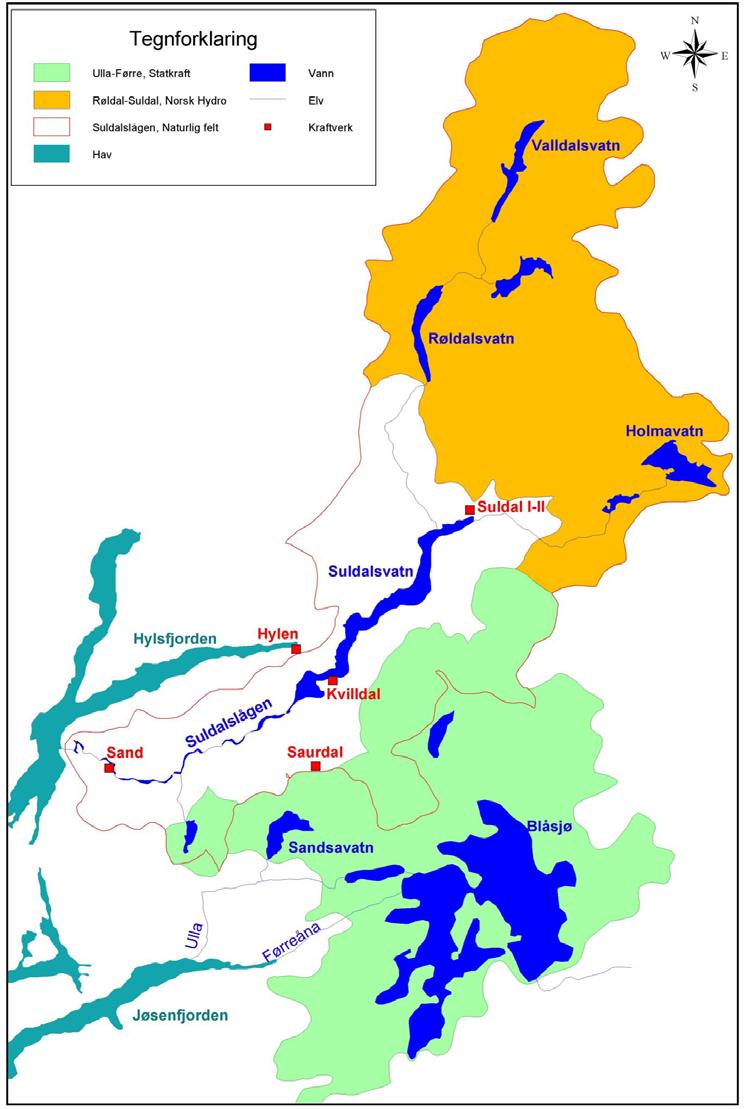 Ulla-Førre 5 Hydrologiske forhold i Suldalsvassdraget i perioden 1998 2000 For en grundigere innføring i de hydrologiske forholdene i Suldalsvassdraget vises det for eksempel