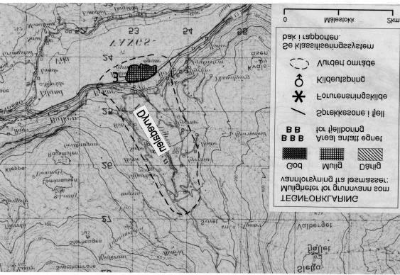 Horisontal filterbrønn eller gravde brønner kan være aktuelle uttaksløsninger. Lengre ut på deltaflaten er det trolig større mektighet av sand og grus. Fig.