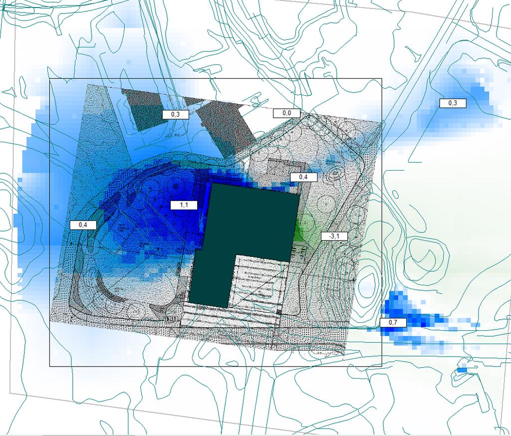 5 VURDERING 5.1 Utendørs støyforhold Bygget er plassert i rød flystøysone. Dette innebærer høye støynivå når fly passerer.