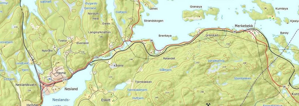 1 Bakgrunn Drangedal kommune ønsker å etablere turveg på jernbanesporet på den nedlagte strekningen fra Eskilt (ved renseanlegget) til Kragerø grense sør for Merkebekk, totalt ca. 5,5 km.