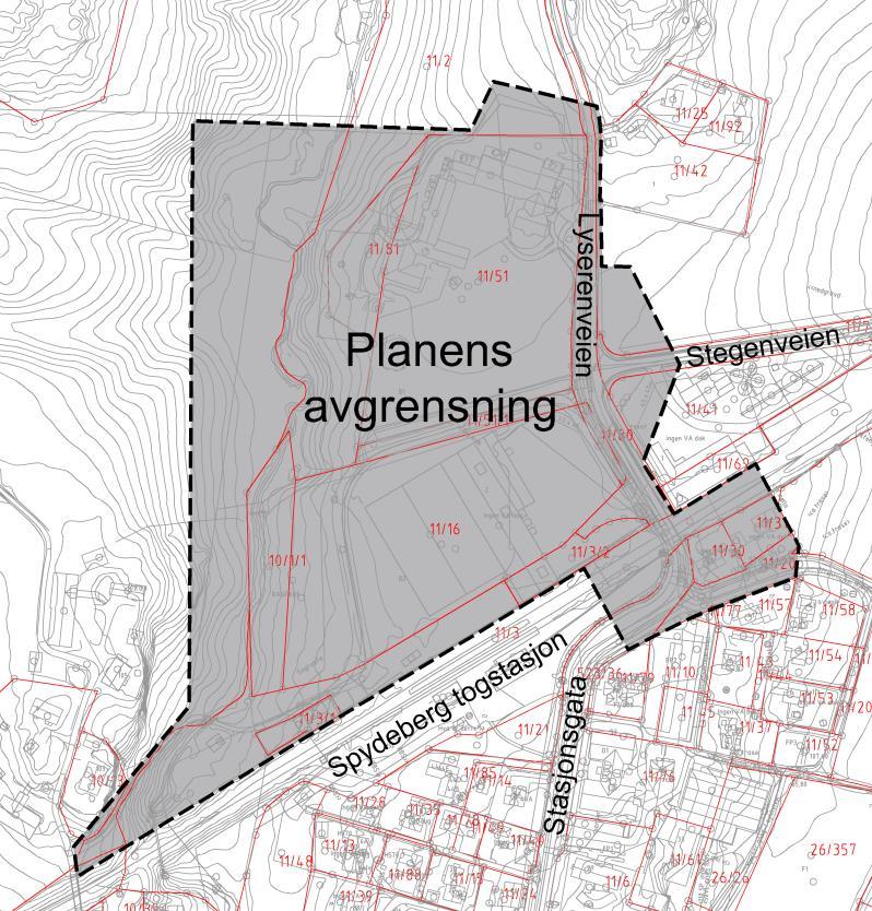 8 (19) Figur 2: Planområdet er vist med sort stiplet linje. Eksisterende skolebebyggelse ligger nord i planområdet. Lager og kontor for Nordisk Dekkimport (NDI) ligger i planområdets sørøstre del.