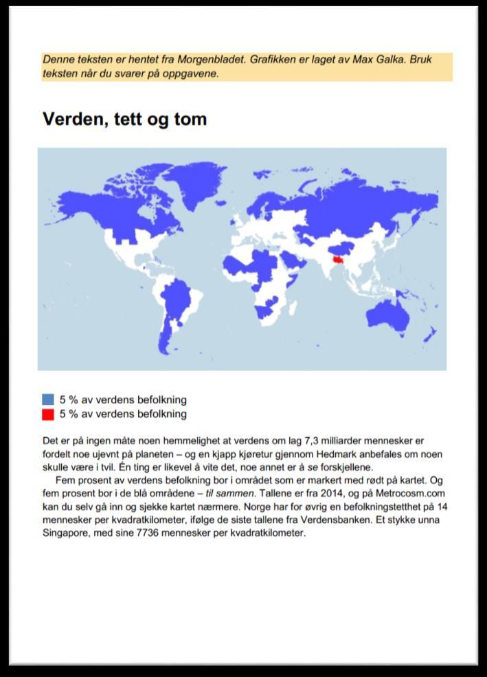 41 Noen av USAs stater er ikke en del av det blå området. Hva er grunnen til dette? A B C D Det er stor fraflytning fra disse statene. Disse statene har høy befolkningstetthet.