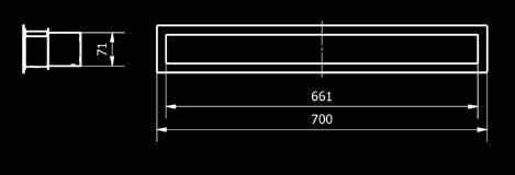 STÅL/SORT 62 cm2 53045 2 610 650 615 1 16 PROTOTYP Pole czynne dla tej głębokości wynosi 68[cm2], jeżeli klient będzie chciał zmniejszyć głębokość to pole