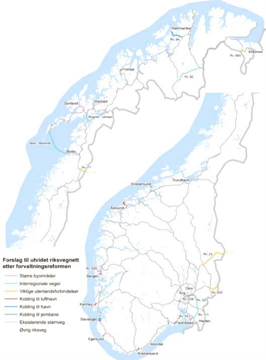Involvering i videre arbeid Eiere og ansvarlige for veg og bane: Statens vegvesen 11 000 km riksveg + 44 000 km fylkesveger 4 000 km gs-veg Kommunene (NKF og VBT) 43 000 km Kommunale veger og