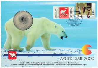 : 5024 Spektakulært brev laget i anledning Arctic Sail-seilasen i 2000, med bl.a. Sørlandet og Christian Radich.