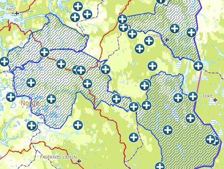 Side 9 av 17 Figur 3. Kart over kjent avgang av jerv i Oppland i 2016/2017 (venstre) og i 2017/18 (til høyre) Figur 4.