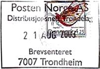 Hovedpostkontoret Trondheim Adminitrative enheter Del K - Kontorstempler forts. Stempel nr.