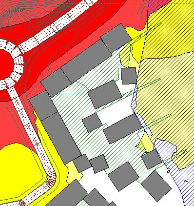 4.1.3 Bebyggelse lengst mot nordøst I det østlige området er byggene utformet som et sammenhengende bygg som danner en vinkel, se Figur 4.