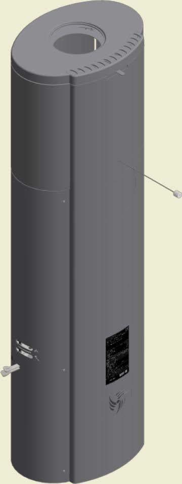 Veggforankringssettet skal monteres før vedovnen kobles til skorsteinen.