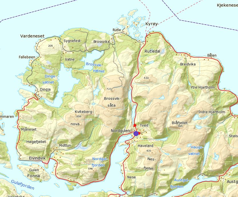 FYLKESMANNEN I SOGN OG FJORDANE 5/5 Kartutsnitt Gulen med