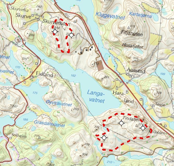 1. Innledning Asko planlegger å bygge to vindkraftverk på Skurve like sør for Ålgård i Rogaland. Vindkraftverkene er lokalisert på Tindafjellet og Skurvenuten.