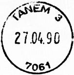 ? Registrert brukt fra 18-5-96 IWR til 20-5-96 FH TANEMFLATA TANEMFLATA brevhus, i Klæbu herred, ble opprettet 01.01.1948.