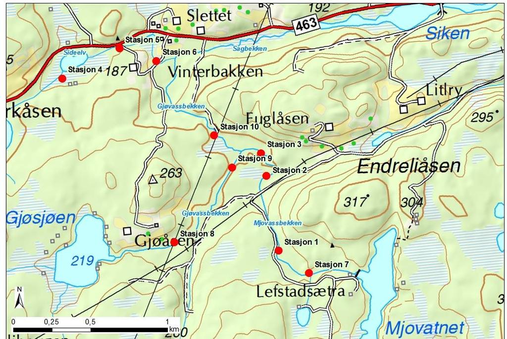 er i drift vest og sør for Vasslivatnet og Gjøvatnet. For øvrig er det spredte nedlagte småbruk/setrer og hytter i øvre del av nedbørfeltet (Berger 2014).
