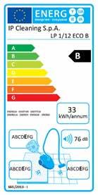 TEKNISKE DATA LP 1/12 ECO B Art. nr. 185000 YTELSE Bruk Tørr Energieffektivitetsklasse B Motor 1 Effekt W maks. 840 900.