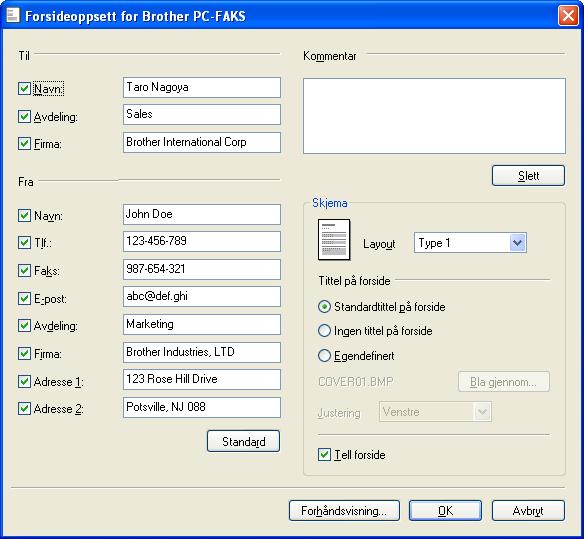 Brother PC-FAKS programvare (kun MFC-9120CN og MFC-9320CW) Brukergrensesnitt Velg mellom følgende to brukergrensesnitt: Enkel stil eller Faksstil.