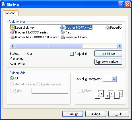 Brother PC-FAKS programvare (kun MFC-9120CN og MFC-9320CW) Sende en fil som PC-FAKS med Enkel stil som brukergrensesnitt 5 a Opprett en fil med et program på datamaskinen.