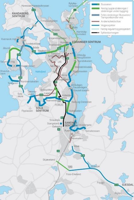 Felles transporttiltak (referanse): Rogfast, Ryfast