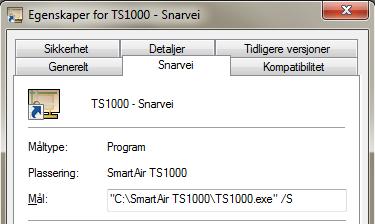 Installasjon- og brukermanual TS 1000 5.05 8.3 Lag en demodatabase Bruk denne rutinen for å lage en ny og tom demodatabase.