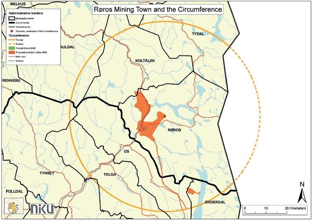 Verdensarven Bergstaden Røros og Circumferensen - 2010 Bergstaden og områdene rundt med gruveområdene,