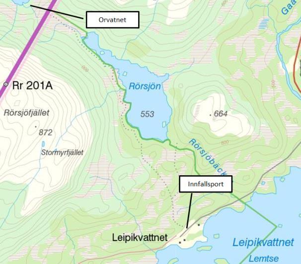 Leipikvatnet Ved fjellgården Leipikvatnet er det etablert en innfallsport for Bjurälvens naturreservat