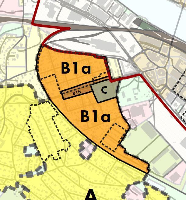 Tettere, urbane villaområder - B Tre områder: Nybyen, Austadjordet og Hamborgstrøm Områdene preges av tettere bebyggelse, tydelige kvartaler og regulert gatenett.