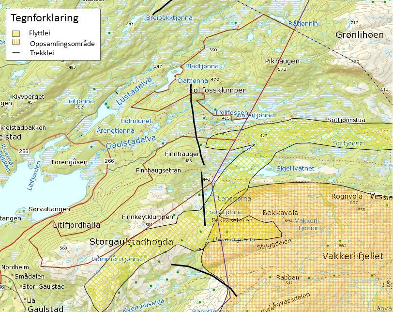 4.3 Bruk av området Reindrift Området ligger innenfor det samiske reinbeiteområde. Det er Skæhkere sijte som har bruksrettigheter her. Området ligger sentralt mellom alle årstidsbeiter.