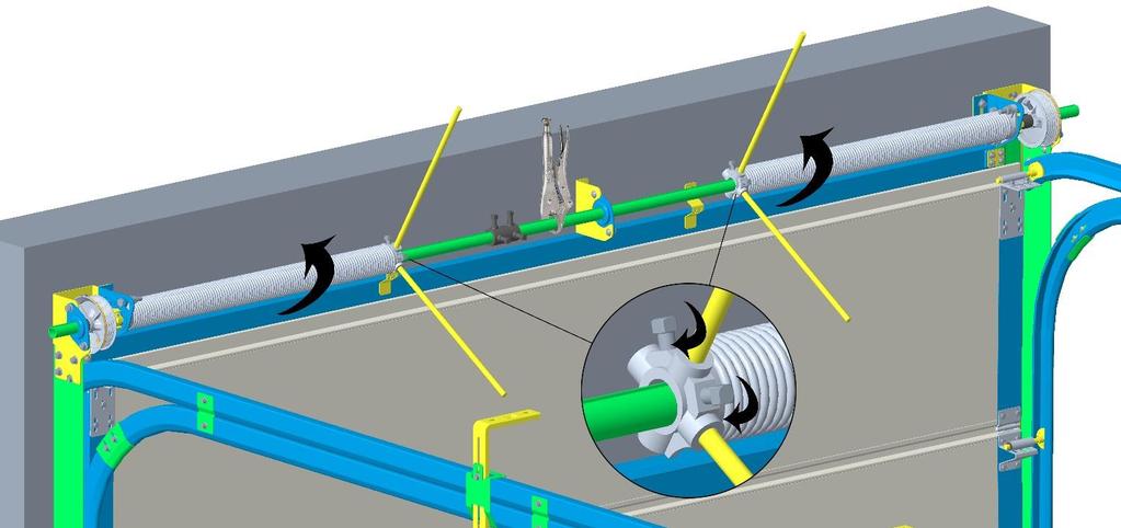 28. Monter wire på wirehjul. Tre wire inn i spor på wirehjul og roter wirehjulet slik at wireen blir stram.