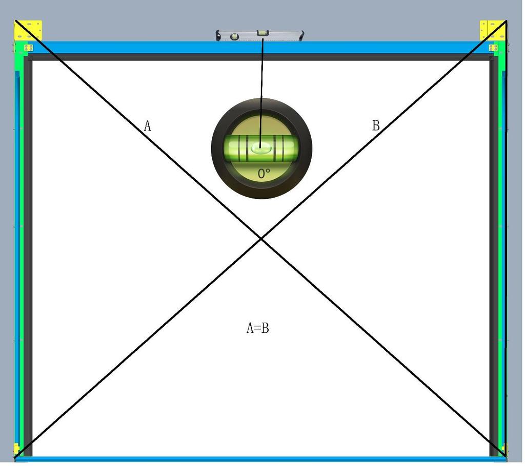 Sideskinner diagonal (kryssmål) måles, A=B 12.