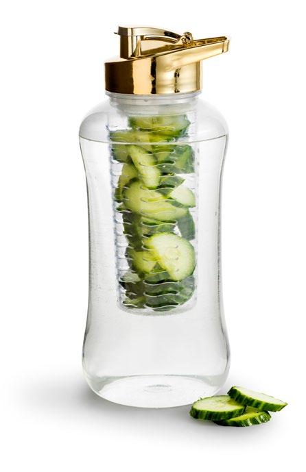 TO GO Fresh flaske stor med fruktkolbe Tritan plast. Stor flaske med vann nok til mange. Med fruktbeholder.