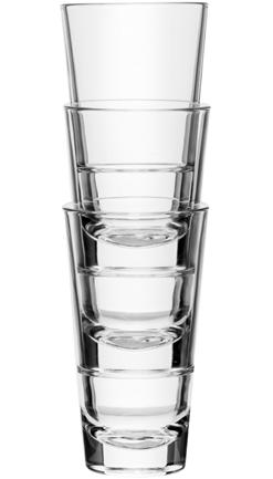 Glassene kan vaskes i oppvaskmaskin og kan stables. goa glass Vannglass Glass.