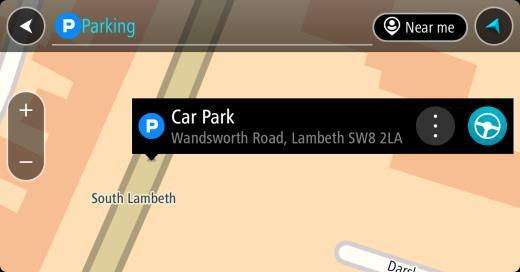 Det åpnes en hurtigmeny på kartet som viser navnet på parkeringsplassen. 4.