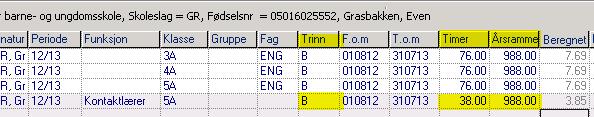 til GSI og lærerens stillingsprosent. 10.