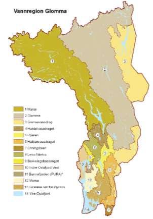 Norge er delt inn i 105 vannområder.