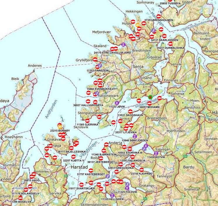 Midt- og Sør-Troms Interkommunal kystsoneplan 13 kommuner 2013-2015 109 foreslåtte